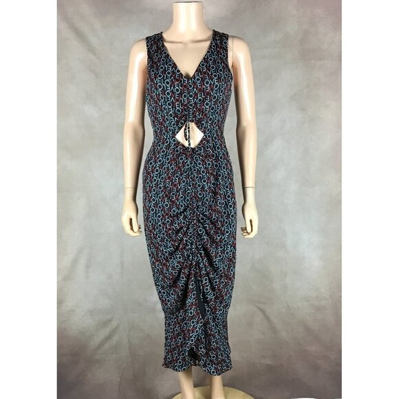 RACHEL ROY Cut-out LOVE Printed Midi Dress NEW Size 2 - Picture 5 of 11